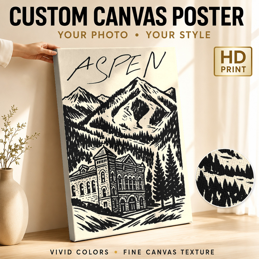 Vintage Collectible Posters - Aspen Vintage Ski Canvas Print Poster,